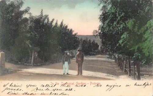 A985 Südafrika 1906 Im Zoologischen Garten Pretoria Ureinwohner Postkarte