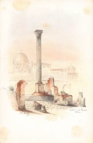 A935 Italien Rom Roma Säule Phokas Litho Vintage Postkarte