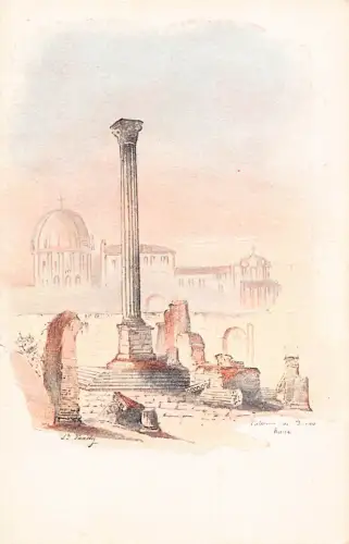 A935 Italien Rom Roma Säule Phokas Litho Postkarte