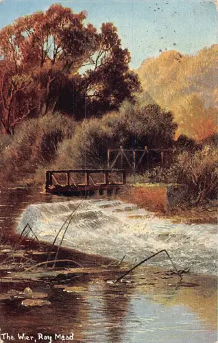 A942 England Wier Ray Mead River Vintage Postkarte