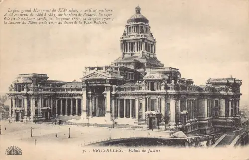 C054 Belgien Bruxelles Palais de Justice Vintage Postkarte