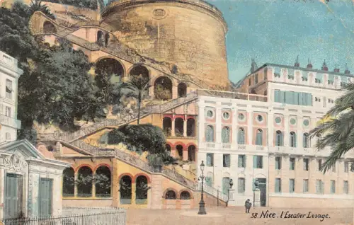 C052 Frankreich Schöne L'Escalier Lesage 1910 alte Postkarte