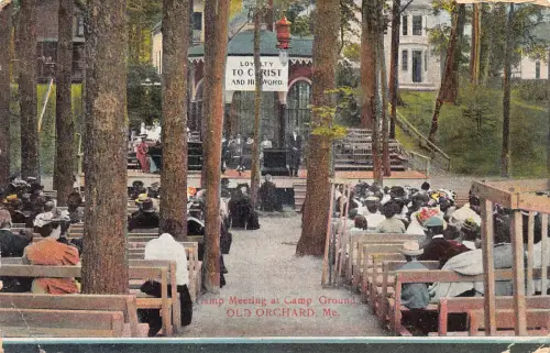 A193 US Maine Camp Meeting at Camp Ground Old Orchard Vintage Postkarte