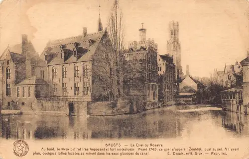 C054 Belgien Brügge Le Qual du Rosaire Vintage Postkarte