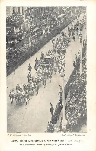 A984 Royalty Coronation of King George V Queen Mary 1911 Admiralty Arch Postkarte