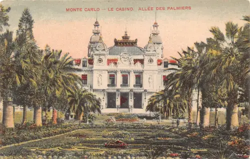 B070 Monaco Monte Carlo Casino Palmengasse Vintage Postkarte