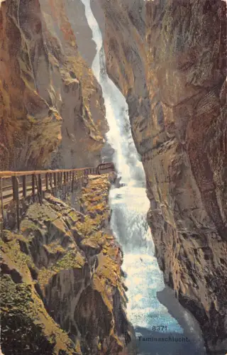 A197 Schweiz Taminaschlucht Wasserfall Vintage Postkarte