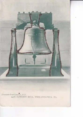 B080 Neuheit Glitzer US Philadelphia Pennsylvania Liberty Bell Vintage Postkarte
