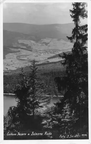 B079 Tschechien 1931 Certovo Jezero a Zelezna Ruda See RPPC Postkarte