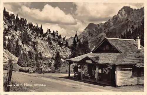 A961 Schweiz Col du Pillon Souvenir Shop RPPC Vintage Postkarte