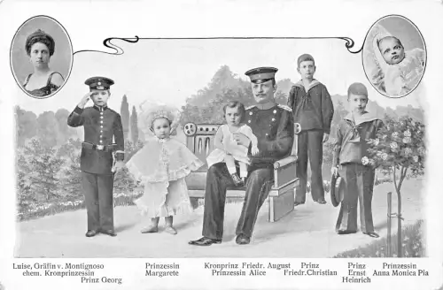 L486 Deutschland Königshaus Adel Kronprinz Friedrich August Familie Vintage Postkarte