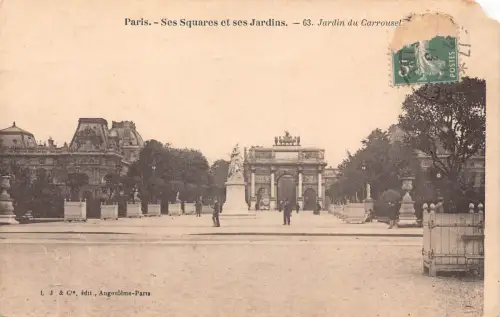 C059 Frankreich Paris Jardin du Carrousel 1913 alte Postkarte