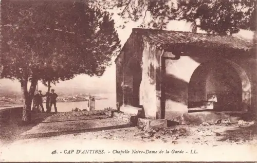 C073 Frankreich Cap d'Antibes Chapelle Notre Dame de la Garde Vintage Postkarte