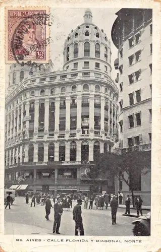 L353 Argentinien 1936 Buenos Aires Calle Florida Diagonal Norte La Rurac Postkarte