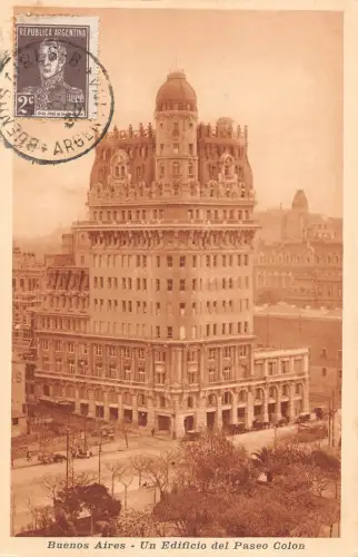 L353 Argentinien Buenos Aires Un Edificio del Paseo Colon Palace Vintage Postkarte