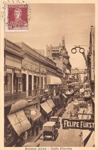 L353 Argentinien 1923 Buenos Aires Florida Straßenbahnen Optica Felipe Fürst Geschäfte