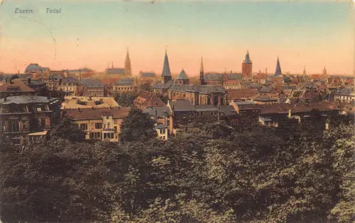 L207 Deutschland 1911 Essen Panoramablick Vintage Postkarte