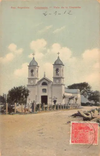 L354 Argentinien 1912 Catamarca Vista de la Chacarita Kirche Vintage Postkarte