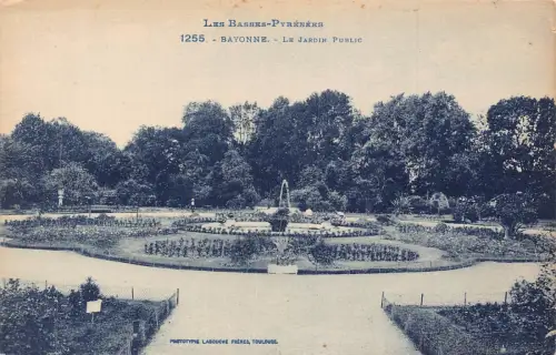 C061 Frankreich Beyonne Le Jardin öffentliche alte Postkarte