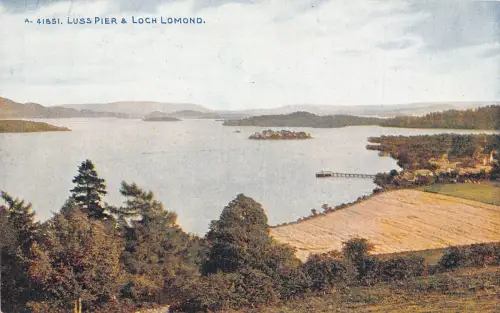 B091 Schottland Luiss Pier und Loch Lomond Vintage Postkarte