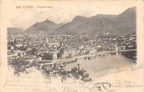 A200 Italien 1904 Como Panorama Vintage Postkarte
