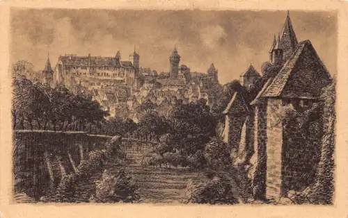 L155 Deutschland 1926 NÜRNBERG Partie am Mohrentor. (Stadtmauer) alte Postkarte