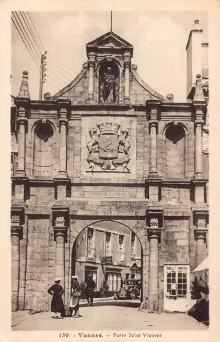 C074 Frankreich Vannes Porte Saint Vincent Vintage Postkarte