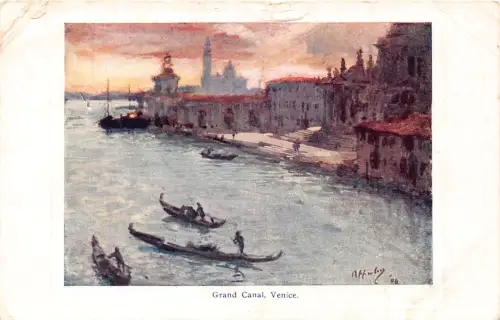 A958 Italien 1918 Canal Grande Venedig Venezia Kunst Vintage Postkarte