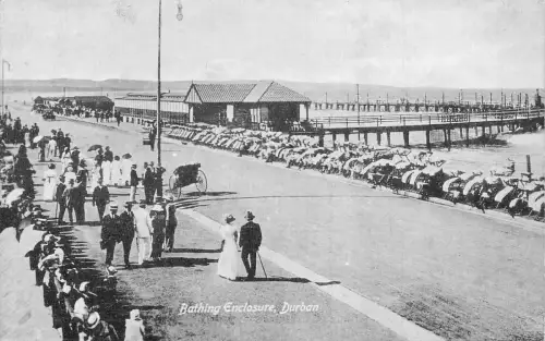 A974 Südafrika Badegehege Durban Vintage Postkarte