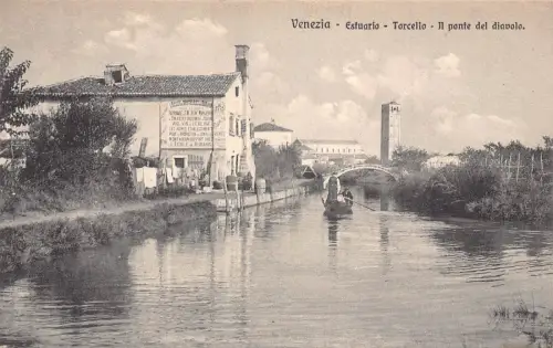 A937 Italien Venezia Venedig Estuario Torcello Il Ponte del diavolo Brücke Postkarte