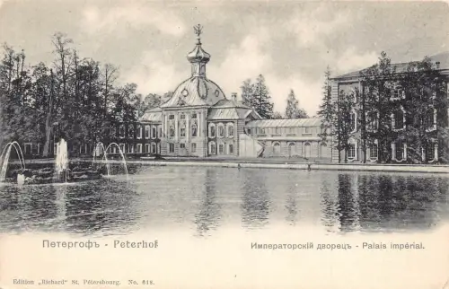 A937 Russland Peterhof Sankt Petersburg Kaiserpalast Vintage Postkarte