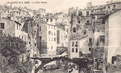 A937 Italien Un Saluto da S Remo Citta Vecchia Vintage Postkarte
