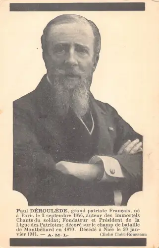 A979 Französischer Patriot Portrait Paul Deroulede Vintage Postkarte