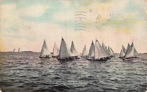 A958 Kanada 1909 Startbereit Toronto Bay Segelboote Vintage Postkarte