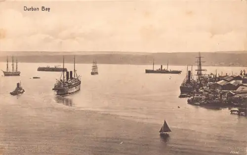 A958 Südafrika Durban Bay Dampfschiffe Vintage Postkarte