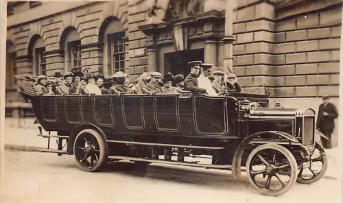 Charabanc Transport Auto in Bath England RPPC Vintage Postkarte B679