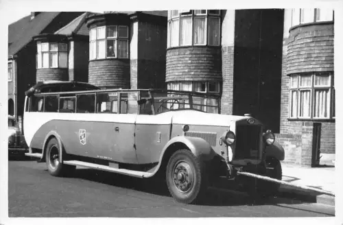 Charabanc Transport Auto JMT Surfleet England RPPC Postkarte B679