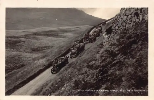 Charabanc Transport Auto Motor Coaches Dunmail Raise in der Nähe von Grasmere Postkarte B679