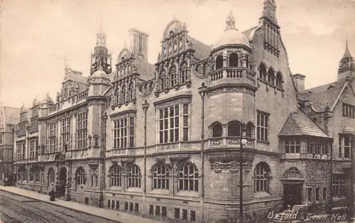 A950 England Oxford Town Hall Vintage Postkarte