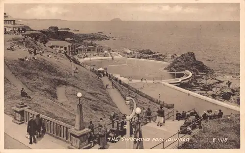 A949 England 1952 Schwimmbad Dunbar Vintage Postkarte