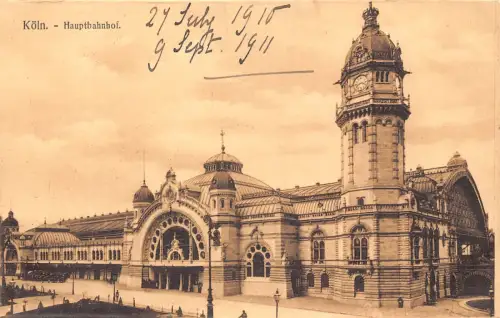 B074 Deutschland Köln Hauptbahnhof Bahnhof Vintage Postkarte