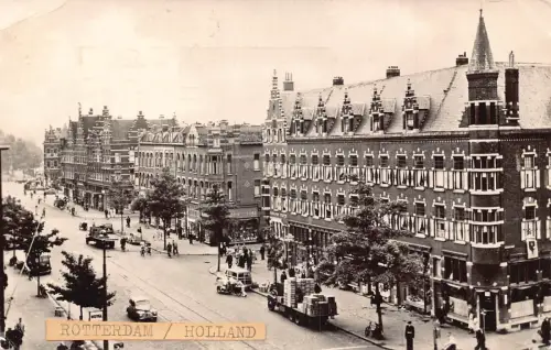 A204 Niederlande 1964 Rotterdam LKW Autos Hotel Schild Schiedamseweg Postkarte