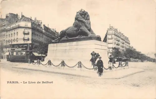 C061 Frankreich Paris Le Lion de Belfort Vintage Postkarte