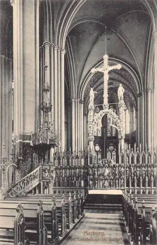 L159 Deutschland 1915 Marburg. St. Elisabethkirche, Lettner Vintage Postkarte