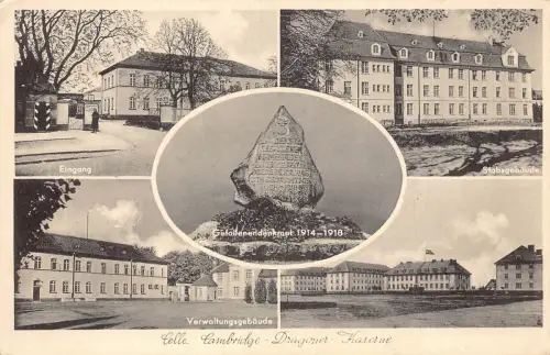 B075 Deutschland Celle Cambridge Dragoner Kaserne Kaserne Kriegerdenkmal Postkarte