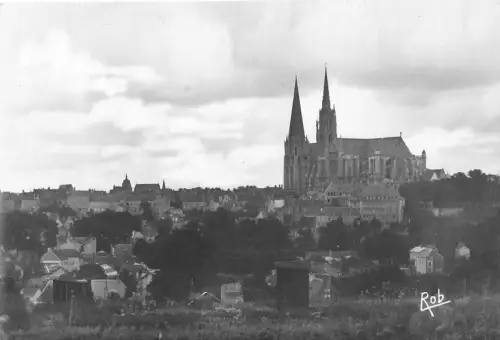 B089 Frankreich Chartres Kathedrale Südansicht RPPC Vintage Postkarte