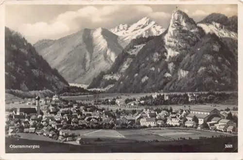 B072 Deutschland Oberammergauer Berggipfel Vintage Postkarte