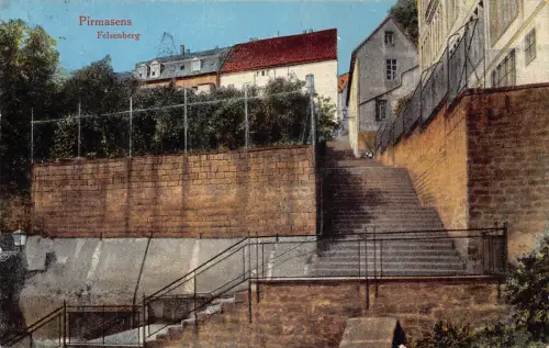 B091 Deutschland 1928 Pirmasens Felsenberg alte Postkarte