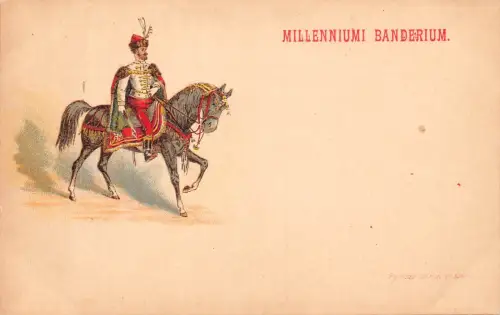 B068 Ungarn Millenniumi Banderium Militäruniform Typ Kavallerie Husare Postkarte