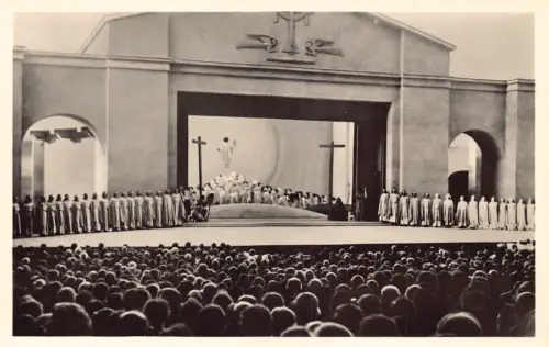 B075 Deutschland Oberammergau Passion Theaterspiel Himmelfahrt RPPC Vintage Postkarte